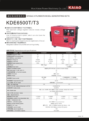5KVA kleine Diesel Reservegenerators Woon, Met geringe geluidssterkte Diesel Generator