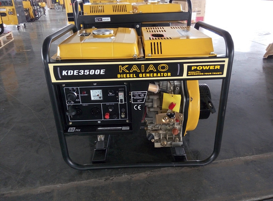 Miniatuur Elektrische Begin Diesel Generator 3000 Watts met Vier Wielen/17Ah Batterij