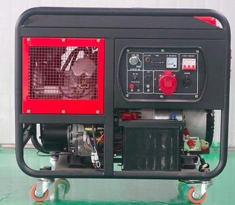 Luchtgekoelde 2-cilindermotor 10kva 10kw Dieselgenerator met wielen